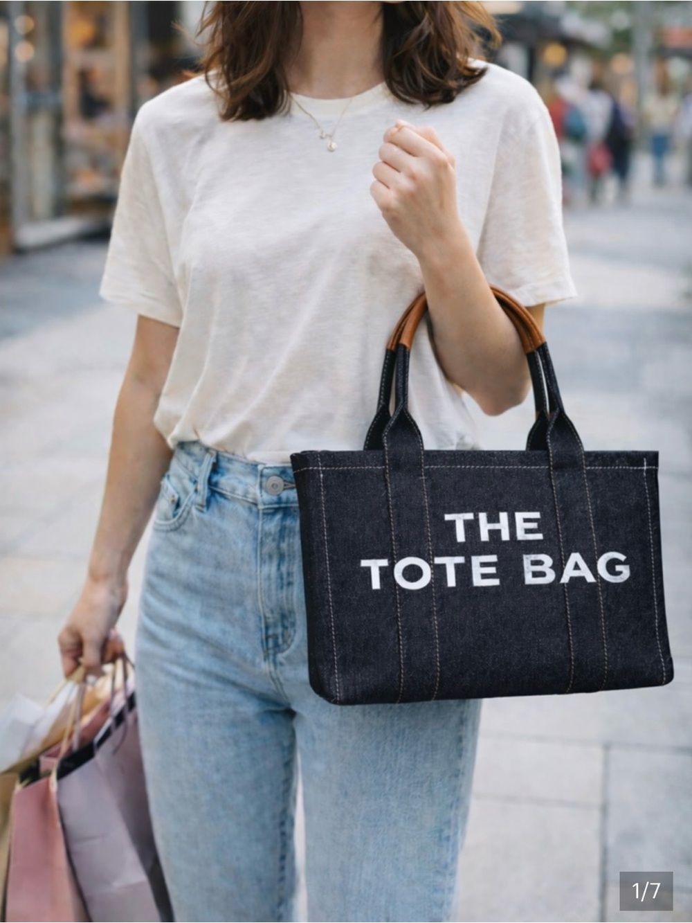 Black 'The Tote Bag' Canvas Tote - Women’s Bags Approx. 13 x 10.5 x 4